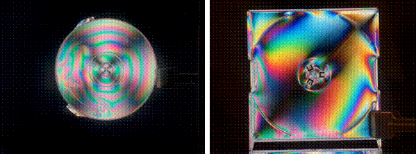 Obr. 4 Víčko od krabice s&nbsp;CD (vlevo) Obr. 5 Pouzdro od CD (vpravo)