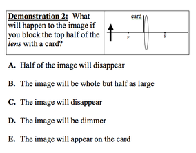 Figure 9.(a) Clicker Image Formation ILD #2 with the five choices available to students.