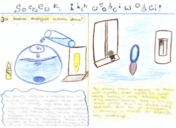 Maria Rut-Marcinkowska : Physics of young artists  - Fig. 1: Examples of the works prepared for the school competition „Cartoon Optics“.