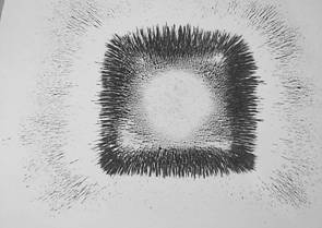 Zdenk Polk: Magnety - Obr. 4: Magnetick pole 3 cm nad magnetem